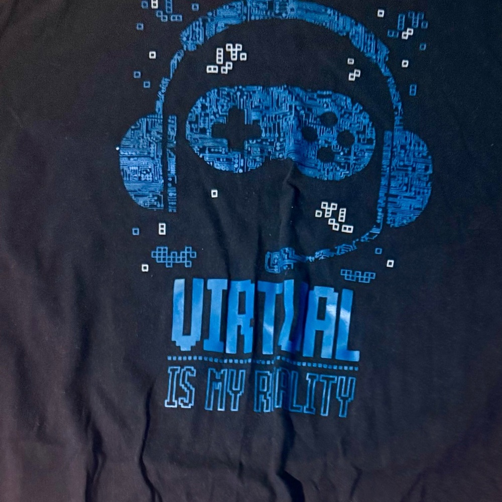 Wonder Nation Black Tee with Blue Pattern